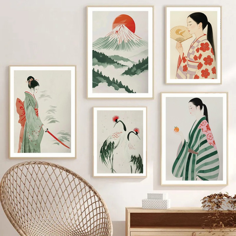 Monte Fuji & Crane Stampa da p - Japanese Zen Lifestyle recensione e prezzo